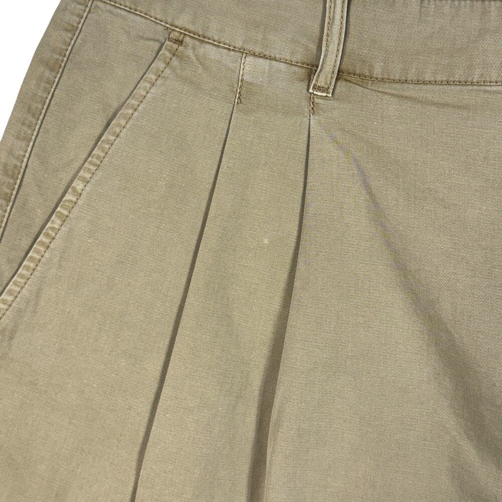 Lucky Brand SZ 14 Pleated Chino Shorts Hi-Rise Pockets Zip-Fly Tan Womens New - Picture 2 of 8